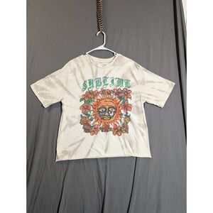 Sublime Men's Shirt Size XL White Short Sleeve Graphic Tee Stretch Crew Neck